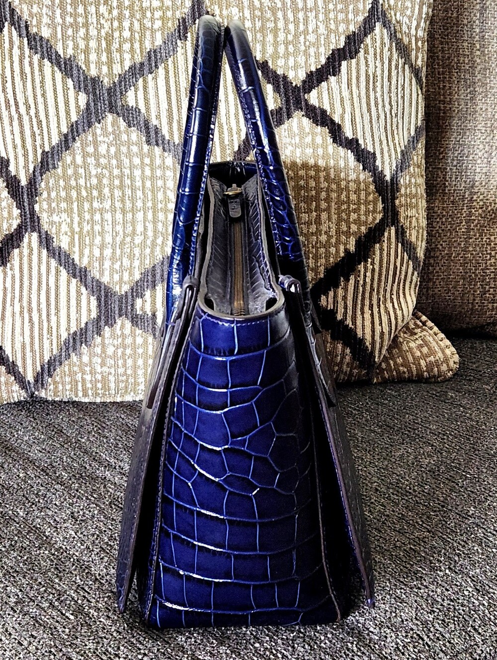 💙VERY HTF Polo Ralph Lauren💙 - Royal Blue Large Sloane Satchel Bag - Picture 7 of 16